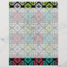carnation pink lime aqua sweet damask squares full colour flyer