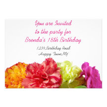 Carnations Invitation Template