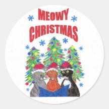 Caroling cats sticker