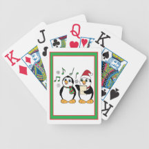 Caroling Penguins at the Holidays Playing Cards