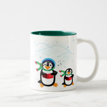 Caroling Penguins - Deck the Halls Mug