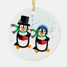 Caroling Penguins Ornament