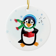 Caroling Penguins Ornament