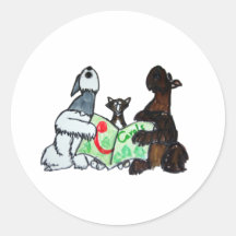 Caroling Round Stickers