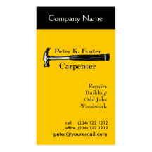 Carpenter's Hammer  Handyman Services Business Card Template