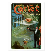 Carter The Mysterious ~  Vintage Magic Act Postcard