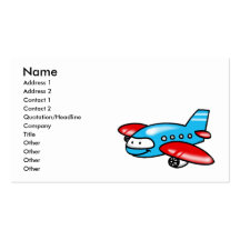 cartoon aeroplane business card