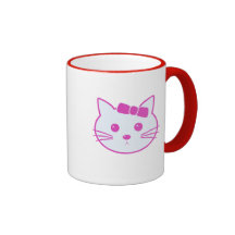 Cartoon Anime Cat Face Mug