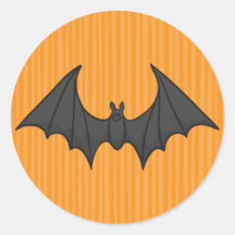 Cartoon bat on orange background. stickers
