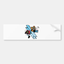 Cartoon Biplane Bumper Stickers