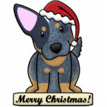 Cartoon Blue Heeler Christmas Ornament Photo Cut Outs