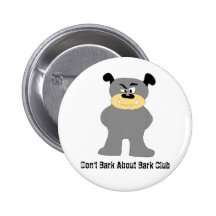 Cartoon Bull Dog Fight Club Fan Pinback Button
