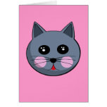 Cartoon Cat Face Card