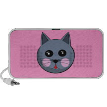 Cartoon Cat Face Doodle Mini Speakers