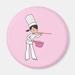 Cartoon Chef Girl Refrigerator Magnet