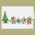 Cartoon Christmas Presents and Tree with Gold Star cards