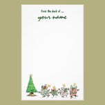 Cartoon Christmas Presents and Tree with Gold Star stationery