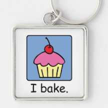 Cartoon Clip Art Cupcake Dessert Pink Frosting Keychain