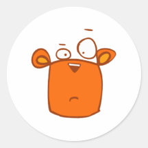 cartoon cute animals - squirrel round stickers
