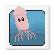 Cartoon Cuttlefish magnets