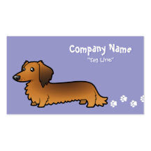 Cartoon Dachshund (longhair) Business Card Templates