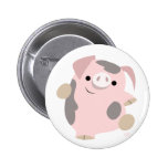 Cartoon Dancing Pig button badge