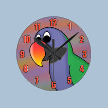 Cartoon Derbyan Parakeet Clock wall clocks