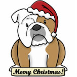 Cartoon English Bulldog Christmas Ornament photo sculptures