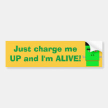 Cartoon Frankenstein I'm Alive! Bumper Sticker