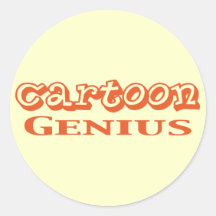 Cartoon Genius Gifts Round Stickers