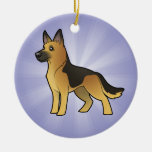 Cartoon German Shepherd Christmas Ornaments