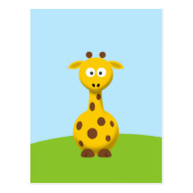 Cartoon Giraffe Post Cards