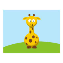 Cartoon Giraffe Postcard