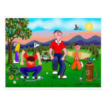 Cartoon Golfers - For the Love of Golf Postcards
