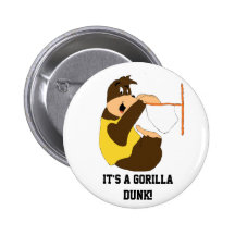 Cartoon Gorilla Slam Dunking Pin