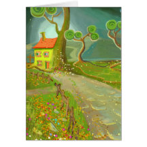 cartoon house Card