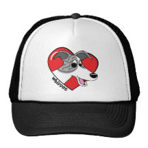 Cartoon I Love my Whippet Trucker Hats