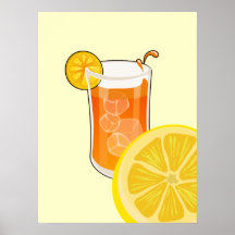 Cartoon Ice tea Print