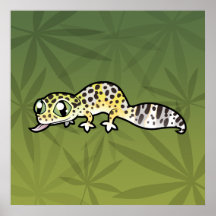 Cartoon Leopard Gecko Print