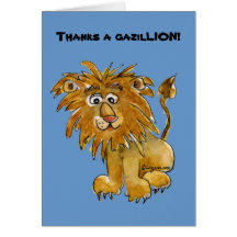 Cartoon Lion Thank You Cards