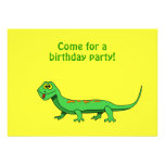 Cartoon Lizard Kids Reptile Birthday Invitations