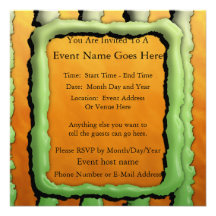 Cartoon Monster Stripes Custom Invite