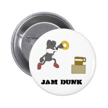 Cartoon Mouse With Coffee And Doughnut Pinback Button