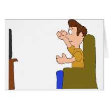 Cartoon NFL NBA NHL And MLB Fan Greeting Card