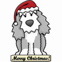 Cartoon Old English Sheepdog Christmas Ornament photo sculptures