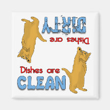 Cartoon Orange Cat Lovers Dishwasher Magnet