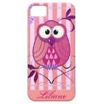Cartoon Owl, stripes and name iPhone case