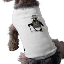 Cartoon Penguin Wearing a Tuxedo Doggie Tshirt
