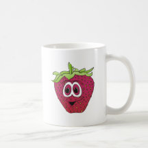 Cartoon Pink Strawberry Coffee Mugs