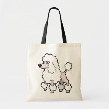 Cartoon Poodle (show cut) Tote Bag
